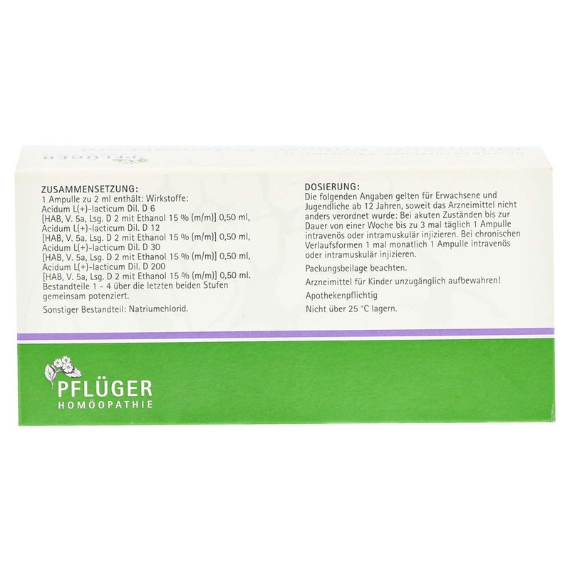 Lactic Acid Pflüger Potency Chord Inj. LSG. Amp. Pack of
