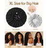 YANIBEST Extra Large Satin Shower Cap Waterproof Reusable Cap for
