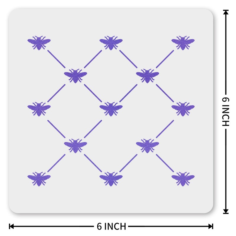 MAGJUCHE French Bee Trellis Stencil 6 Inches, Reusable Bee Stencil