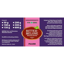 Vitaideal® Bitter Melon Powder 300 g (Momordica Charantia) + Measuring Spoon by NEZ Diskounter