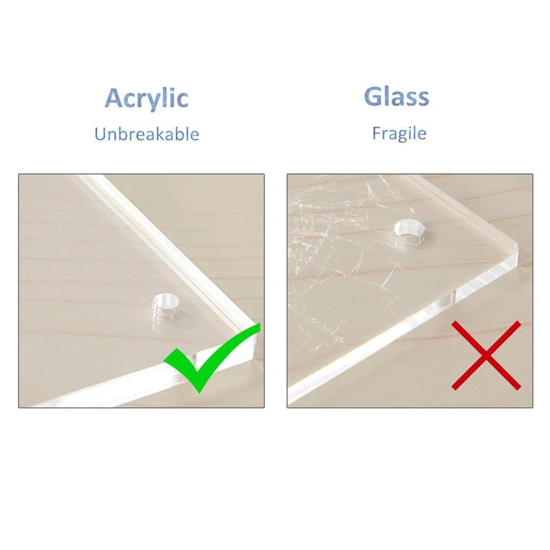 NIUBEE 5x7 Clear Acrylic Desktop Picture Frame, Beveled Frameless Plexiglass