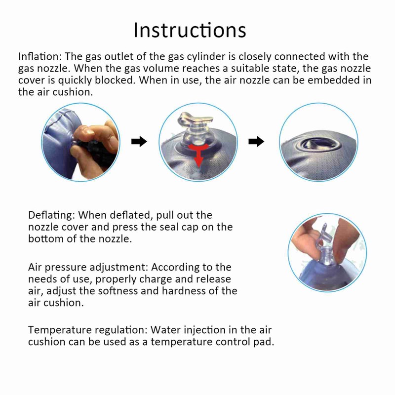 Inflatable Seat Cushion Hip Support Portable Wheelchair Chair Cushion for