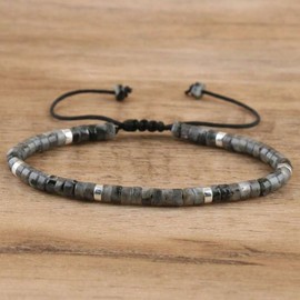 Unbranded Black Labradorite 4mm Beads Healing Chakra Protection Luck Women Men Bracelet