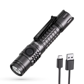 Wurkkos FC12 Tactical EDC Flashlight,Ultra Bright 2000LM Pocket USB-C LED Flashlight with SFT40 LED,IPX-8 Waterproof Fashion Design LED Torch for Camping Hiking Cycling (Grey)