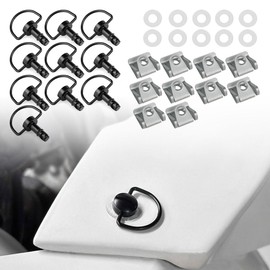 REARACE - Sujetadores de liberación rápida de 1/4 giro, paquete de 10 sujetadores de carrera de motocicleta de liberación rápida con anillo en D (negro, 17 mm)