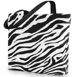 Lavinda Zebra Pattern Tote Bag for Nail Artist, Large Canvas Tote Bag for Women with Inner Pocket, Matches Nail Drill & Lamp, Ideal Nail Art Storage or Gift