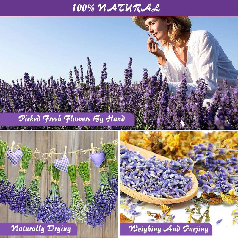 16 Bags Dried Flowers,100% Natural Dried Flowers Herbs Kit for