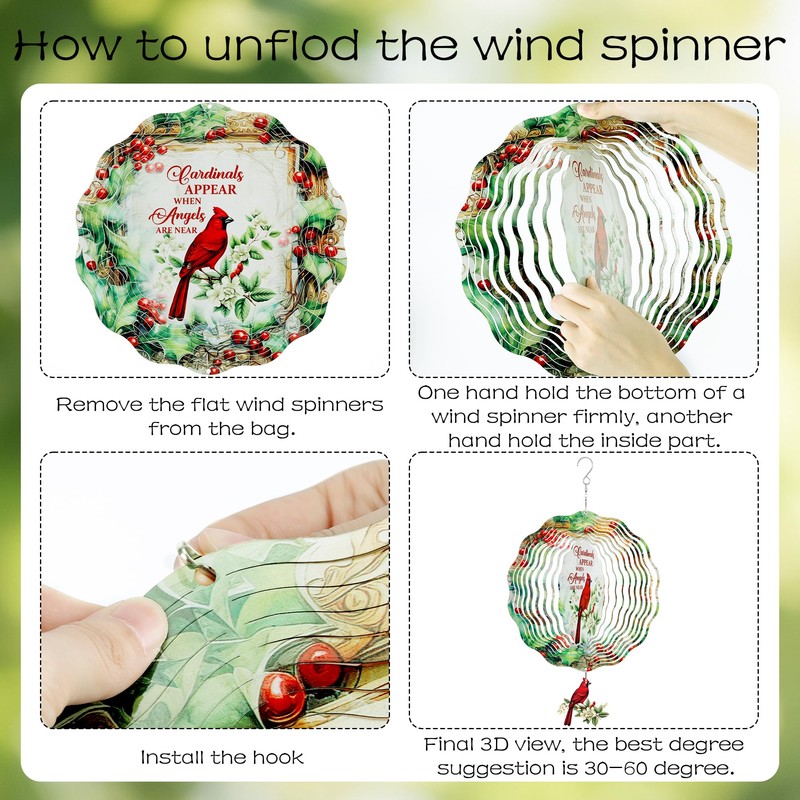 LIRAVENO Cardinal Wind Spinners Outdoor - 3D Metal Hanging Decor