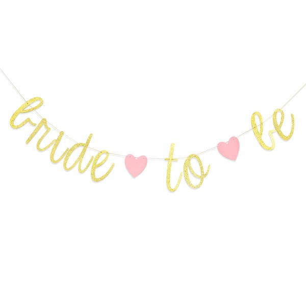Bride to Be Banner - Bridal Shower Decoration, Bridal Shower Banner, Bachelorette Party Decoration, Bride Banner, Love, Hen Party, Gold Glitter Party Decorations, Cursive Banner