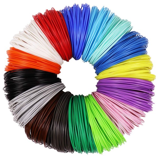 3D Pen PLA Filament Refills 1.75mm, 16 Colors, 10 Foot per Color, Total 160 Foot