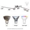 AIBOO 6-Light Adjustable Dimmable Track Lighting Kit, Flexible Foldable Arms,Satin