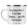 Mr. & Mrs. Panda Camping Emaille Tasse Spruch Kleinpudel Liebe