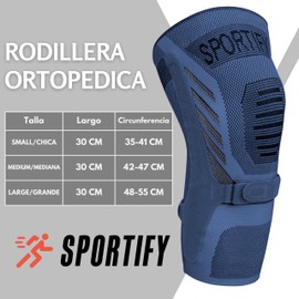SPORTIFY Rodillera Ortopédica Ajustable para Control del Dolor - Rodilleras Deportivas con Cintas Ajuste para Estabilidad de Rodilla, Ideal para Dolor de Rodillas y Meniscos