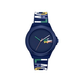Lacoste Neocroc Men's Quartz Navy Tr90 Case With Multiple Color Silicone Strap, Blue Multi (Model: 2011184)