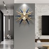 HEBOIX Starburst Large Wall Clock,Mid Century Decorative Wall Clock Modern