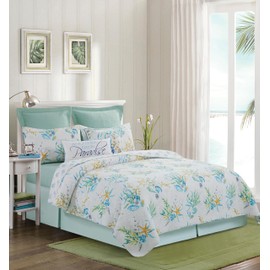 C&F Home Marlowe Sound King 3 Piece Quilt Set Cotton Reversible Machine Washable Lightweight Bedspread Coverlet King White