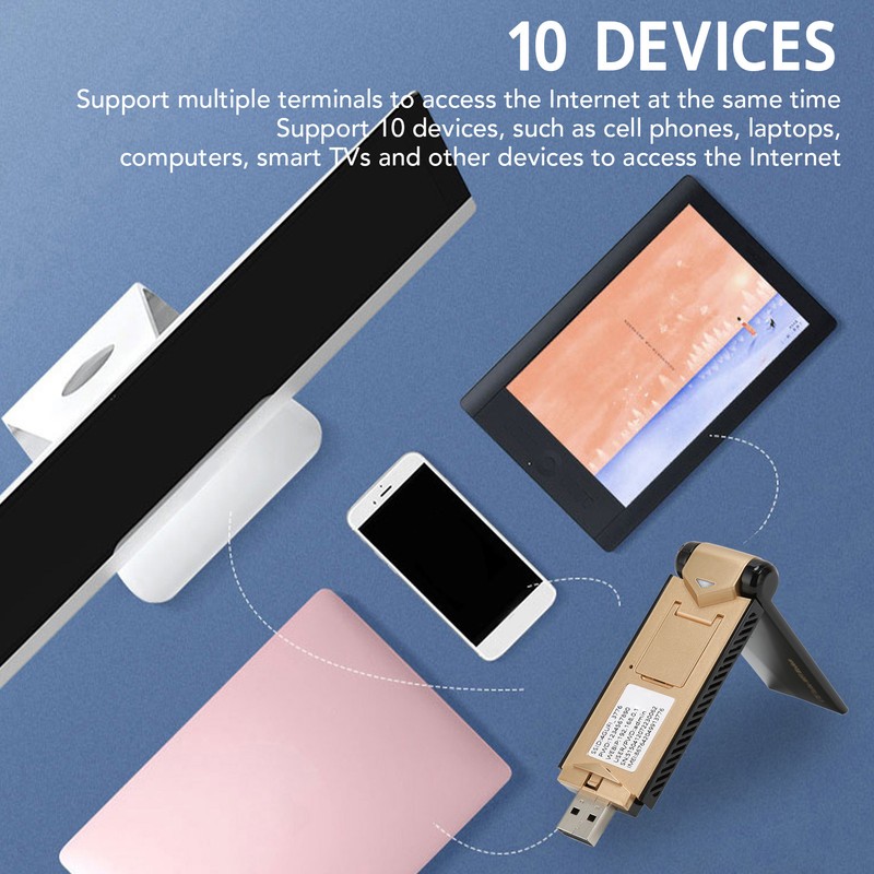 4G USB Portable WiFi Support SIM Card 10 Devices Connection