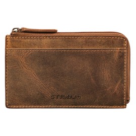 STILORD 'Ano' 2 in 1 Leather Key Case with 6 Card Compartments Coin Compartment Money Compartment Ideal as Slim Wallet Mini Purse Genuine Leather Women Men Key Case, Bergamo - Brown, Classic