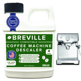 Tillbrook Breville Espresso Machine Compatible Descaler - 1 YEAR SUPPLY - Concentrated Descaler for Breville - 16 oz Coffee Maker Cleaner for Breville, Nespresso, Delonghi, Espresso Machine - 4 Uses