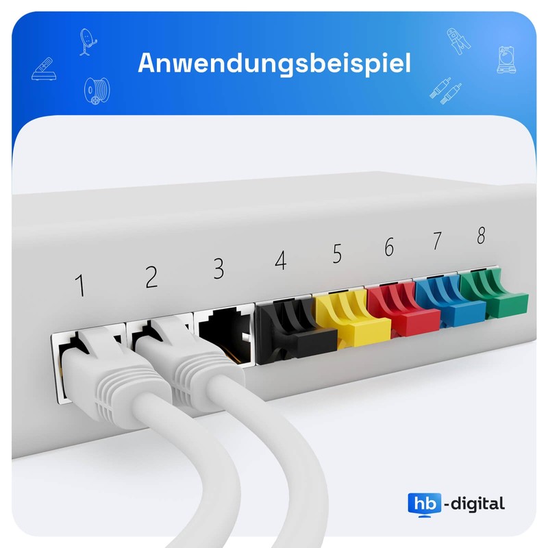 hb-digital 10 Pieces RJ45 Dust Cover Caps LAN Network Sockets