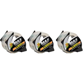 Duck Max Strength Clear Packaging Tape, Maximum Strength Heavy Duty Packing Tape for Shipping & Moving, 1.88 in. x 54.6 Yd. Roll, 3 Rolls Each with Dispenser (284982)