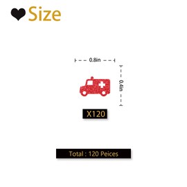 120 Ambulance Confetti, Red Glitter Nurse Graduation Paper Confetti for Class of 2025 Party, Medical Rn Cut Out for Nurse Birthday/Nursing School Graduation Party Table Decoration