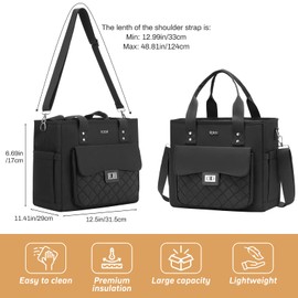 Women Lunch Box for Work,Large Insulated Lunch Bag Leakproof Lunch Tote Bag Cooler for Adults,Loncheras para Mujer,Black