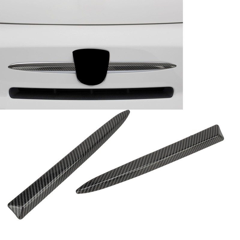 1 Pair Front Bumper Upper Moulding Trim 735455041 Carbon Fiber