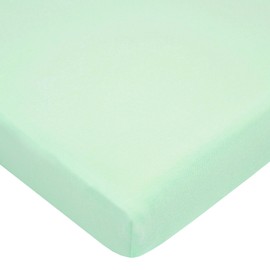 TL Care 100% Natural Cotton Fitted Mini Crib Sheet 38" x 24" - Soft & Breathable Small Nesting Portable Crib Sheet, Fits Pack N Play Mattresses, Mint, for Boys & Girls