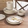 AmorArc Stoneware Dinnerware Sets,Round Reactive Glaze Plates and Bowls Set,Highly