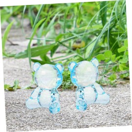 Levemolo Clear Bear Figurine Small Bear Ornament for Desk Garden Decoration for Rooms and Parties
