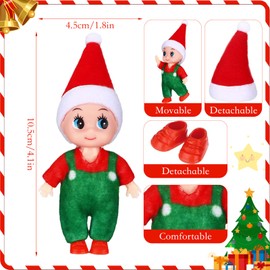 Pack of 2 Christmas Elf Figures, Christmas Elf Figures, Christmas Elf Doll, Gnome Figure, Small, Christmas Decoration Gnome Figures for Boys Girls Christmas Gift (C)