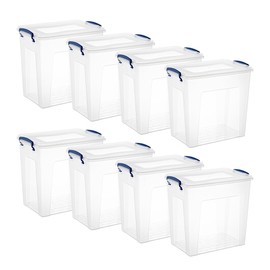 Superio Clear Storage Bins with Lids, 20 Quart BPA Free Plastic Containers, Transparent Boxes for Organizing, Stackable Crates, Organizer Totes for Home, Office, School, and Dorm