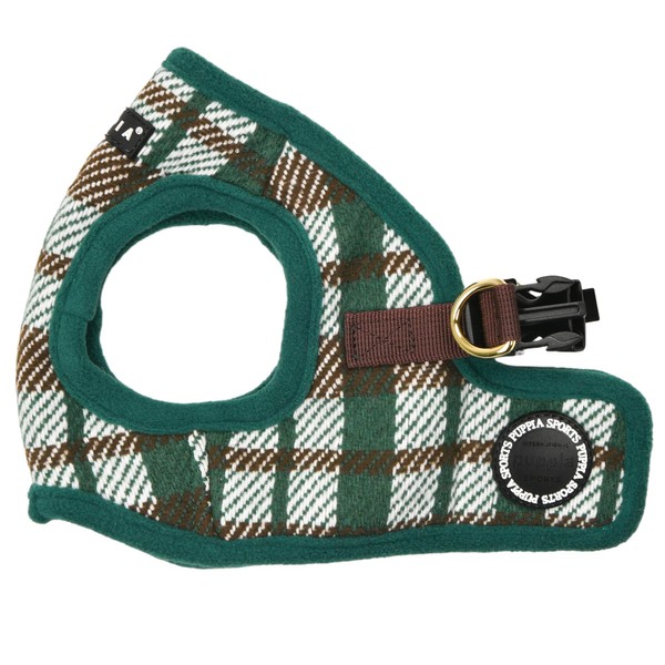 Puppia Festive Vest Dog Harness Step-in Warm Winter Checkered Pattern