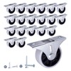 SKIR'CO (Pack of 20) 40mm Rubber Wheels Furniture Castors Fixed