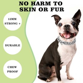 Stainless Steel Silver Gold Dog Collars with Safety Buckle Lock,18K Cuban Link Chain Training Collar,15MM Strong Dog Necklace Heavy Duty Chew Proof for Small Medium Large Dog