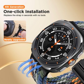 XMUXI Compatible with Samsun Watch Ultra Strap Weave Nylon Band for Galaxy Watch Ultra Wristband Adjustable Replacement Elastic Bands for Galaxy 7 Ultra Straps (Gradient Black)