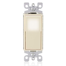 Leviton L5613-2T 15 Amp Decora LED Illuminated Light Wall Switch, 3-Way - Light Almond
