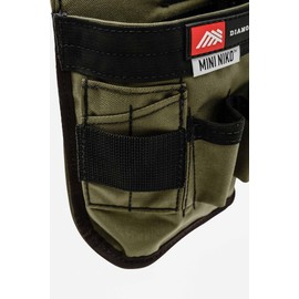 The Diamondback Mini Niko Tool Pouch - Durable Small Tool Bag Complete with 6 Inner Slots & 2 Inner Slots - Ideal Carpenter & Electrician (Ranger Green - Right Side)