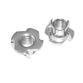 Drive-in Nuts M12 Stainless Steel Pack of 10 with 4 Drive-In Tips Made of Rustproof Stainless Steel V2A A2 for Wood - Press-in Nuts