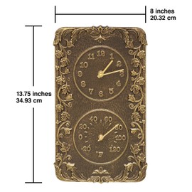 Whitehall Products Acanthus Combo Clock, French Bronze