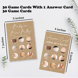 Kraft Paper Baby Shower Game, 30 Beer Belly Or Pregnant Bump Game Cards With 1 Answer Card, For Baby Boy Or Girl, Gender Reveal, Baby Shower Game Activity, Party Favors And Decorations-18