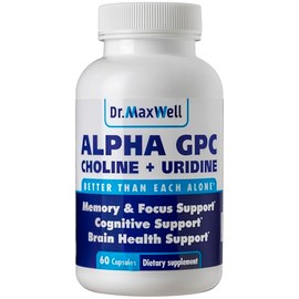 Dr. Maxwell Alpha GPC 600 mg  Uridina, un potenciador de colina. Mejor que Alpha-GPC o la uridina sola. La mejor fuente de colina 2 en 1, sin soya,...
