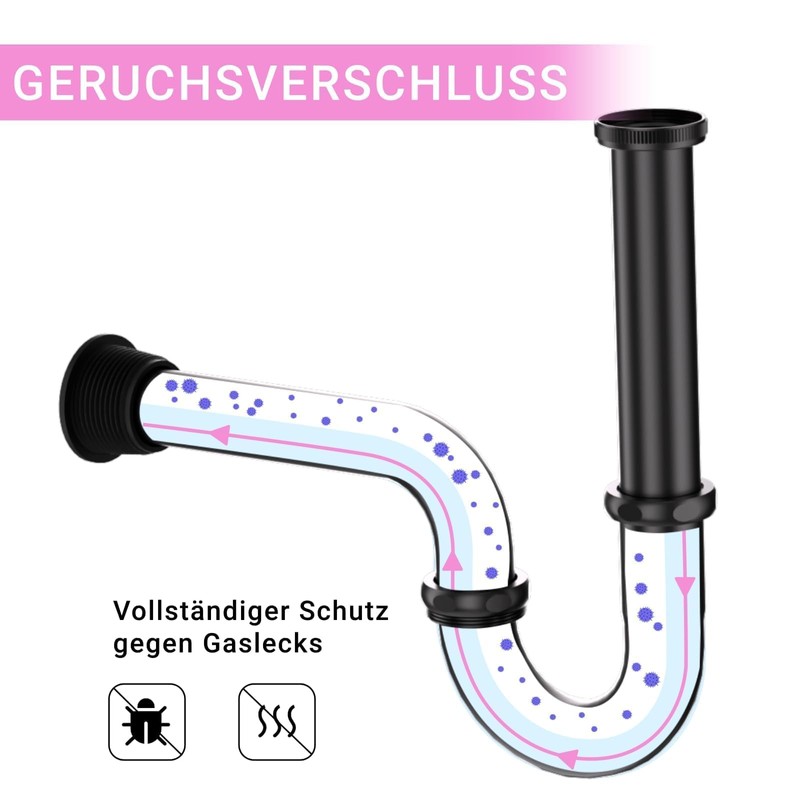 DETBOM Universal Siphon for Washbasin (Long Dip Pipe), Drain Pipe