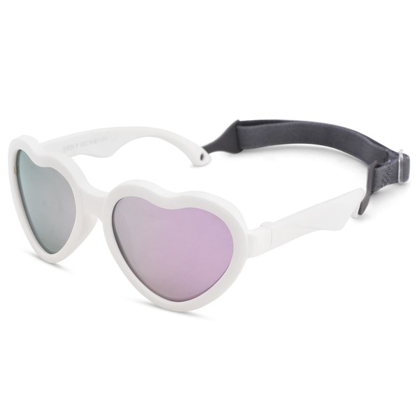 Melpomenia Heart Shaped Baby Polarized Sunglasses with Strap Adjustable Unbreakable