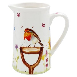 Ceramic Milk Jug Garden Bird Design Robin Kitchen Dining Drinks Creamer