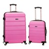 Rockland Melbourne Hardside Expandable Spinner Wheel Luggage, Pink, 2 Piece