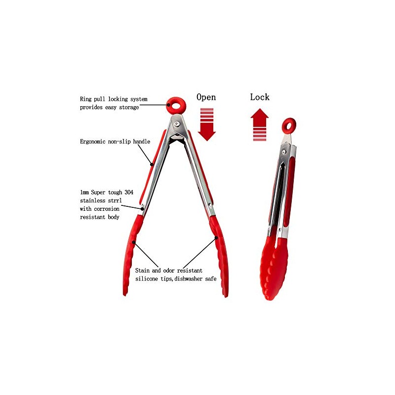7-Pack Mini Kitchen Tongs Set - Versatile Stainless Steel Tongs