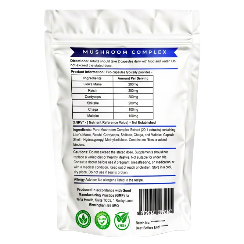 Mushroom Complex – High Strength 6 Mushroom Blend with Lion’s