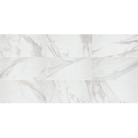 Daltile Perpetuo 12" X 24" Glazed Ceramic Wave Wall Tile in Satin Brilliant White (8 pieces per carton) (15.52 sqft per carton)
